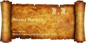 Mezey Margit névjegykártya